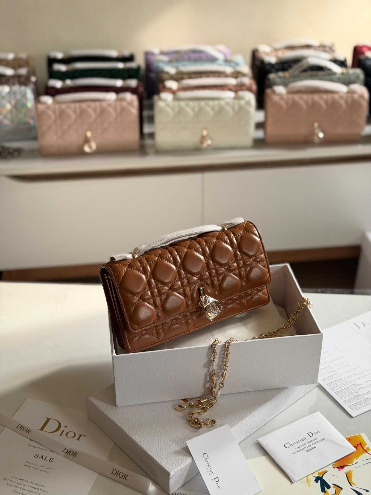 DiorMyDiorBrownCannageLambskinMiniBag Dior My Dior Brown Cannage Mini Bag