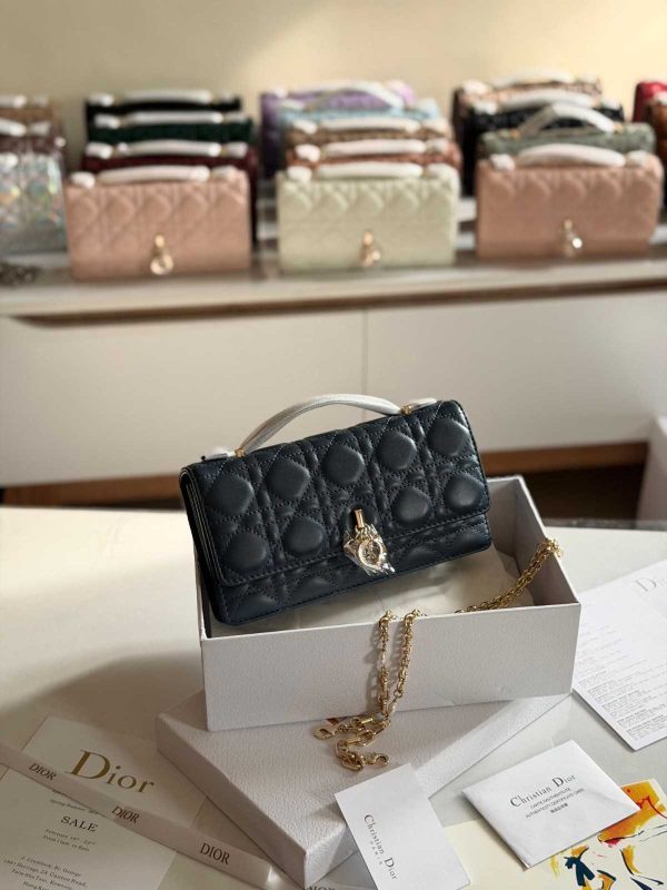 Dior My Dior Dark Grey Cannage Mini Bag