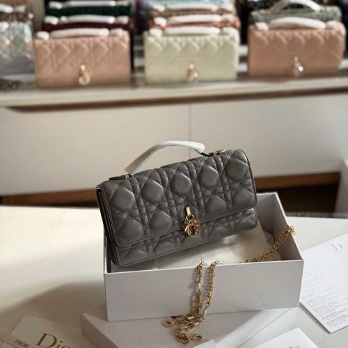 Dior My Dior grey Cannage Mini Bag