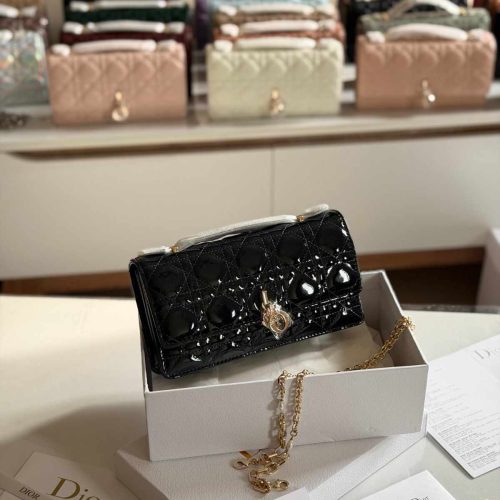Dior My Dior Shiny Black Cannage Mini Bag