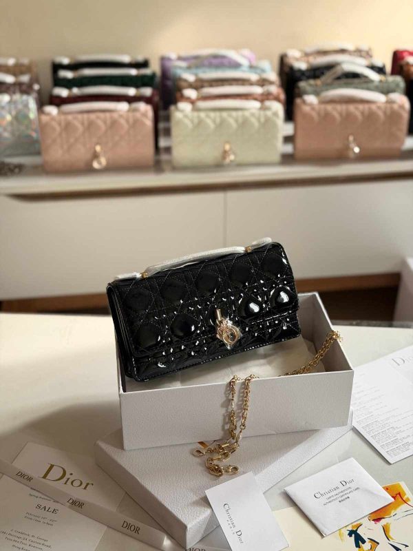 Dior My Dior Shiny Black Cannage Mini Bag