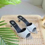 Gina White Crystal Comet Heels Sandals