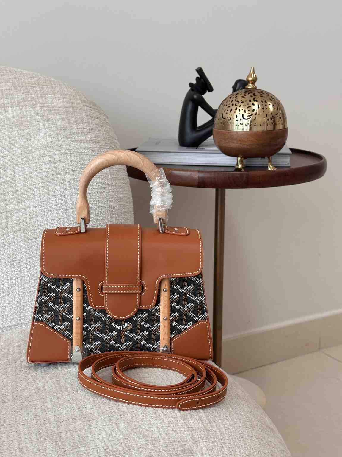 Goyard Saïgon Structure Mini Black Tan Goyard Saïgon Structure Mini Black Tan