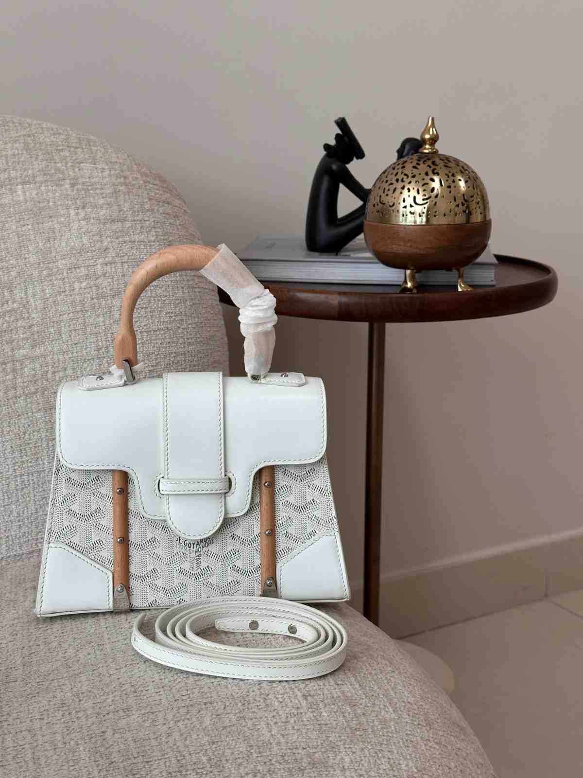 Goyard Saïgon Structure Mini Bag White Goyard Saïgon Structure Mini Bag White