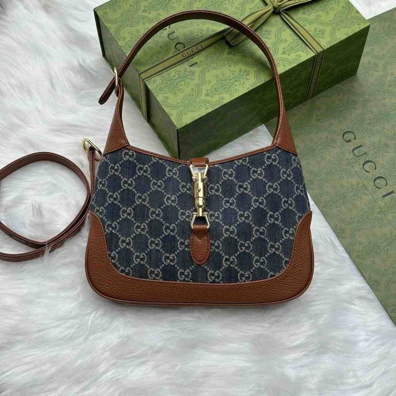 Gucci Jackie 1961 Bag Blue GG Denim