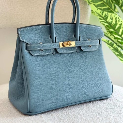 Hermes Birkin 25CM Bleu Jean Togo Leather Handbag