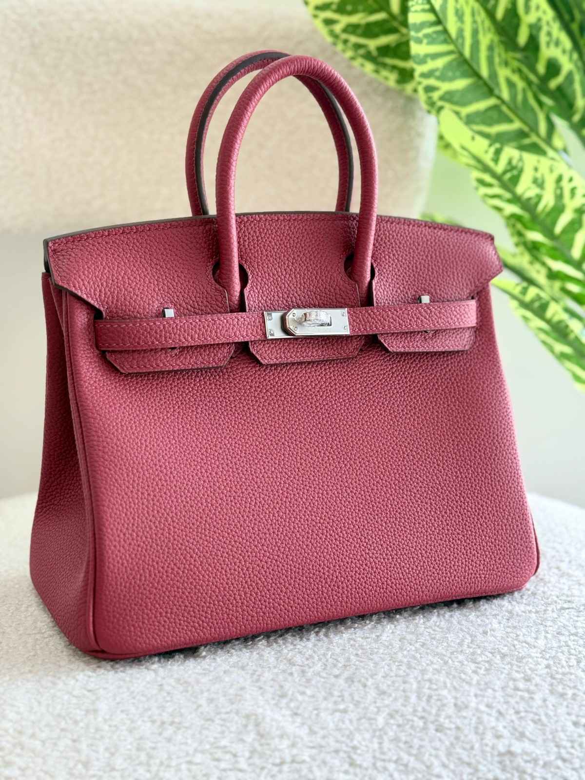 Hermes Birkin 25CM Handbag In Bois De Rose Togo Leather Silver Hardware Hermes Birkin 25CM Bois De Rose Togo Leather Handbag - Image 1