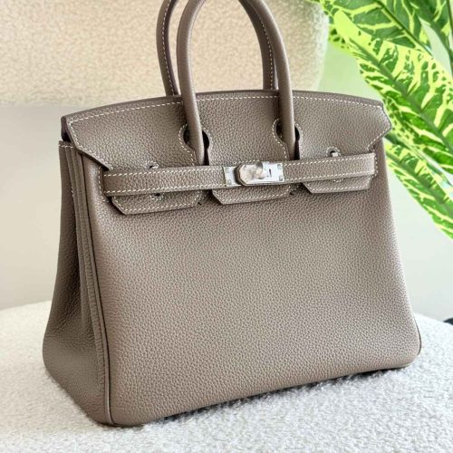 Hermes Birkin 25CM Etoupe Togo Leather Handbag