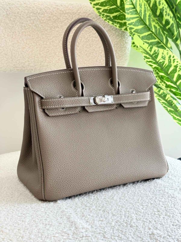Hermes Birkin 25CM Etoupe Togo Leather Handbag
