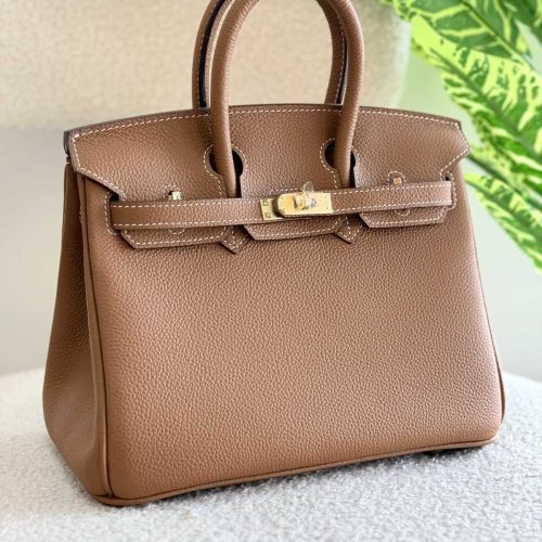 Hermes Birkin 25CM Gold Finish Togo Leather Handbag
