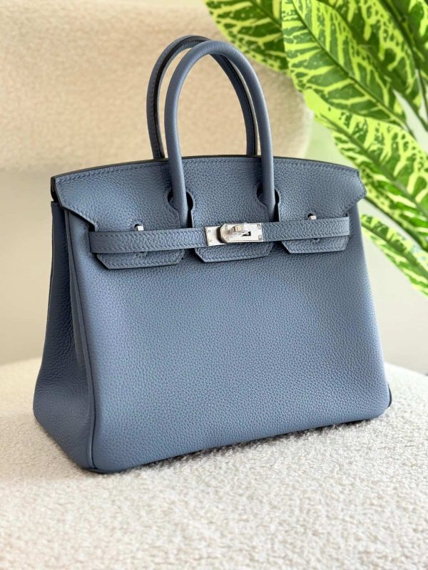 Hermes Birkin 25CM Grey Blue Shade Togo Leather