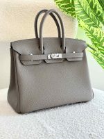 Hermes Birkin 25CM Gris Etain Togo Leather Handbag