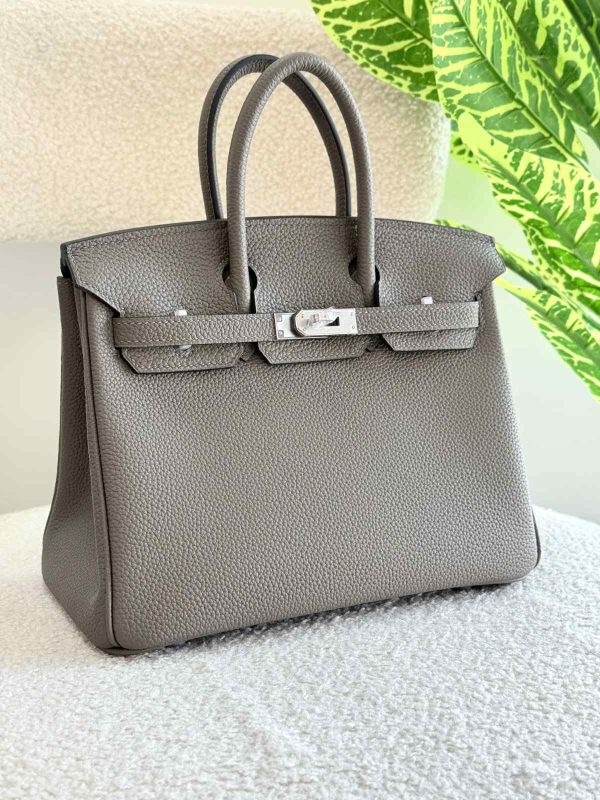 Hermes Birkin 25CM Gris Etain Togo Leather Handbag
