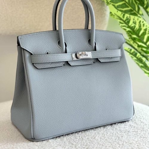 Hermes Birkin 25CM Handbag In Gris Pantin Togo Leather
