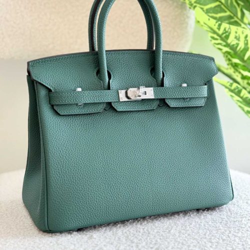 Hermes Birkin 25CM Malachite Togo Leather Handbag