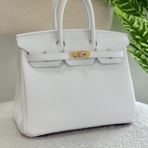 Hermes Birkin 25CM Pure White Togo Leather Handbag