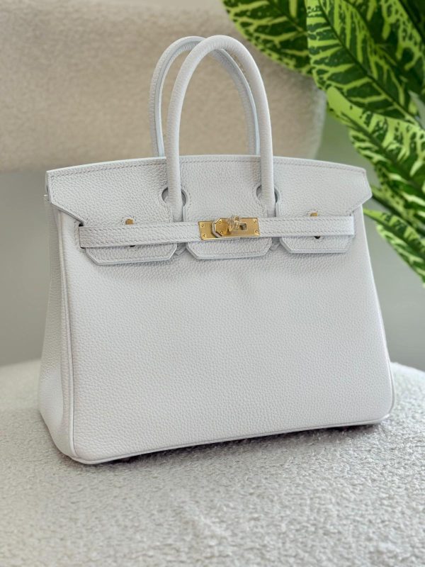 Hermes Birkin 25CM Pure White Togo Leather Handbag