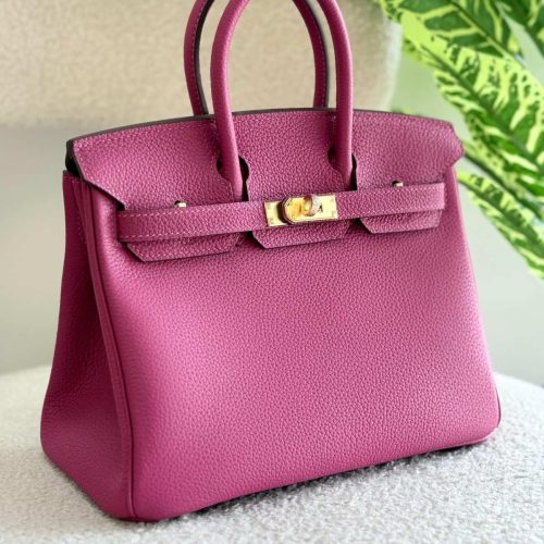 Hermes Birkin 25CM Rose Pourpre Togo Leather Handbag