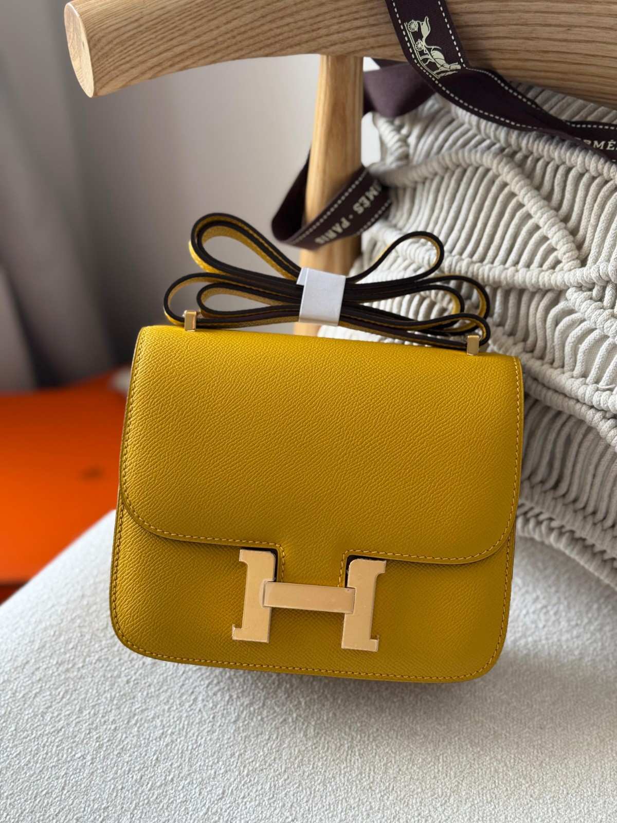 Hermes Constance 18 Amber Yellow Epsom Leather Gold Hardware Hermes Constance 18 Amber Yellow Epsom Leather - Image 1