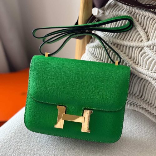 Hermes Constance 18 Bambou Green Epsom Leather Gold Hardware