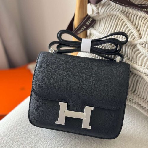 Hermes Constance 18 Black Epsom Leather sliver Hardware