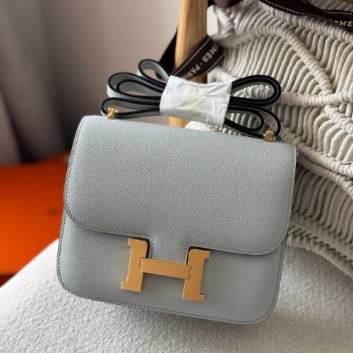 Hermes Constance 18 Bleu Glacier Epsom Leather gold Hardware