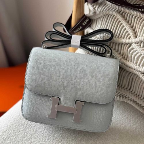 Hermes Constance 18 Bleu Glacier Epsom Leather Palladium Hardware
