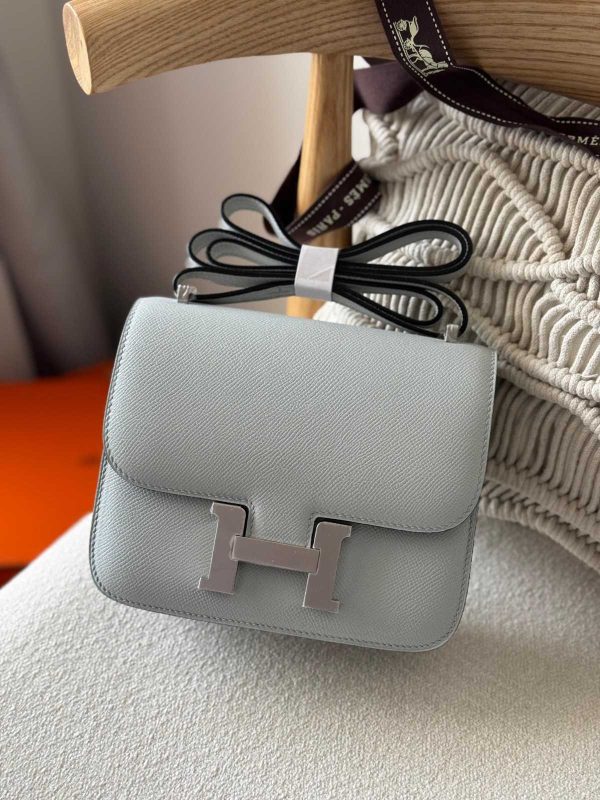 Hermes Constance 18 Bleu Glacier Epsom Leather Palladium Hardware