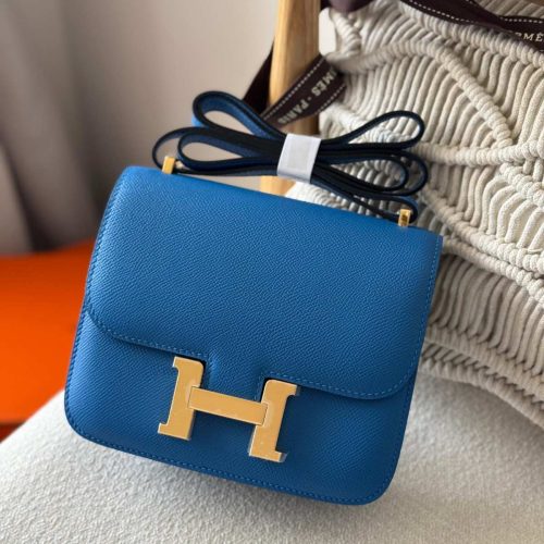 Hermes Constance 18 Bleu Thalassa Epsom Leather Gold Hardware