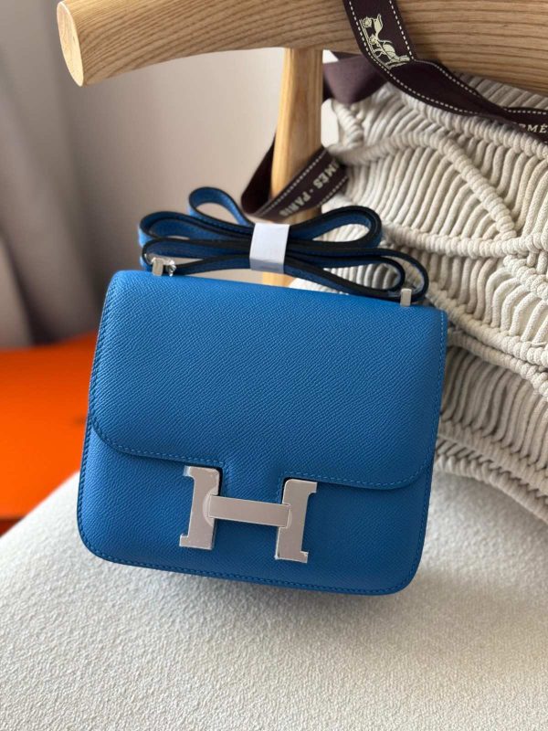 Hermes Constance 18 Bleu Thalassa Epsom Leather Palladium Hardware