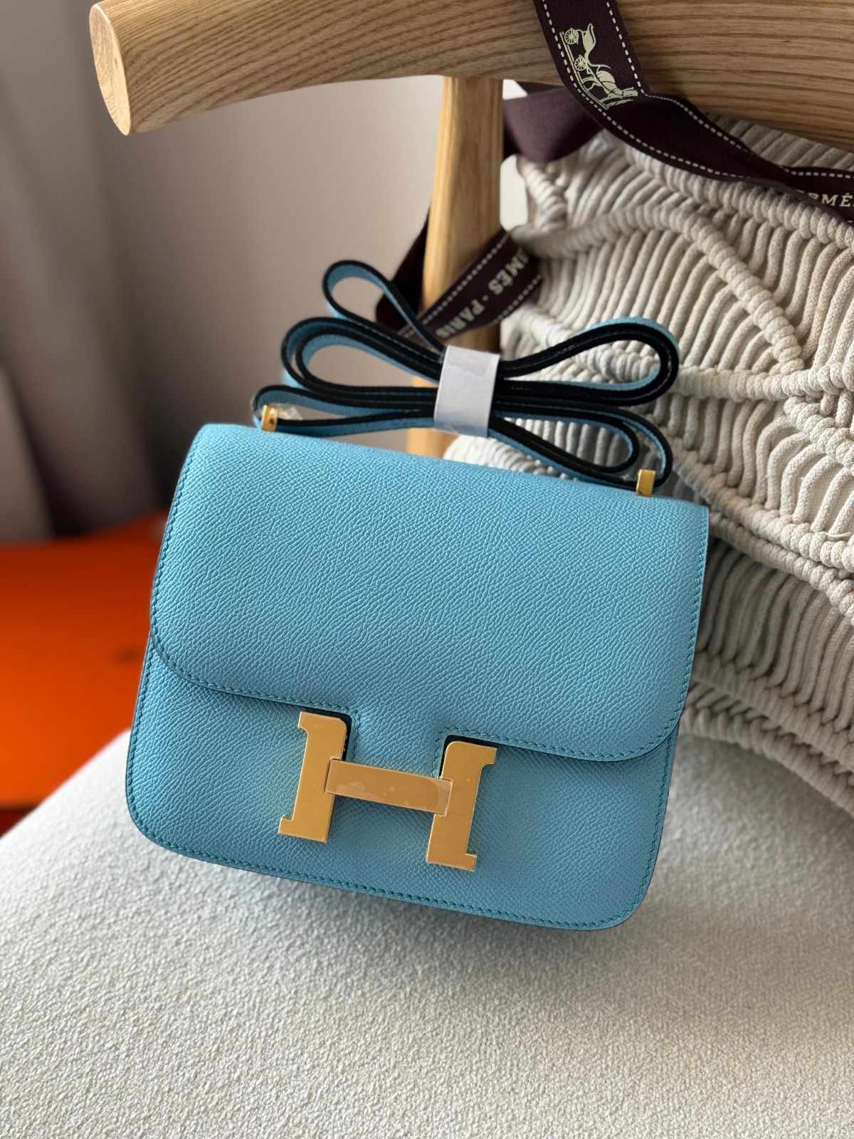 Hermes Constance 18 Blue Celeste Epsom Leather Gold Hardware Hermes Constance 18 Blue Celeste Epsom Leather Gold Hardware