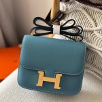 Hermes Constance 18 Blue Jean Epsom Leather Gold Hardware