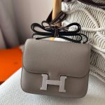 Hermes Constance 18 Gris Etain Epsom Leather Silver Hardware