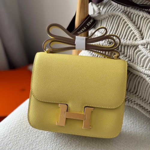 Hermes Constance 18 Jaune Bourgeon Epsom Leather Gold Hardware