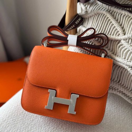 Hermes Constance 18 Orange Epsom Leather Palladium Hardware