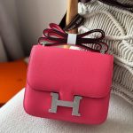 Hermes Constance 18 Rose Extreme Epsom Leather Palladium Hardware