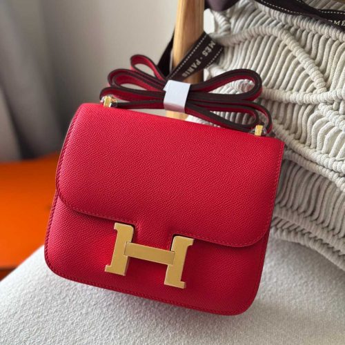 Hermes Constance 18 Rouge Casaque Epsom Leather Gold Hardware