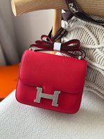 Hermes Constance 18 Rouge Casaque Epsom Leather Palladium Hardware