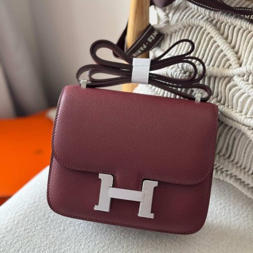 Hermes Constance 18 Rouge H Epsom Leather Palladium Hardware