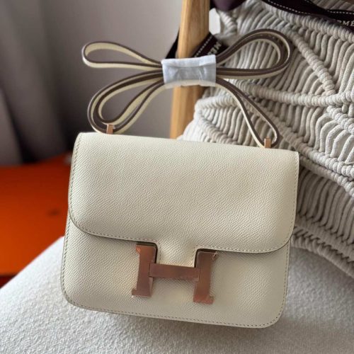 Hermes Constance 18 White Epsom Leather gold hardware