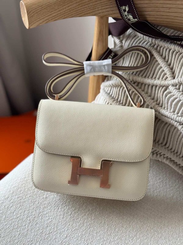 Hermes Constance 18 White Epsom Leather gold hardware