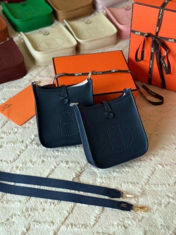 Hermes Evelyne 16 Bleu Nuit Taurillon Clemence Leather Amazone bag