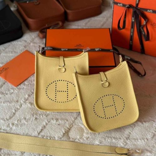 Hermes Evelyne 16 Jaune Poussin Taurillon Clemence Leather Amazone Bag