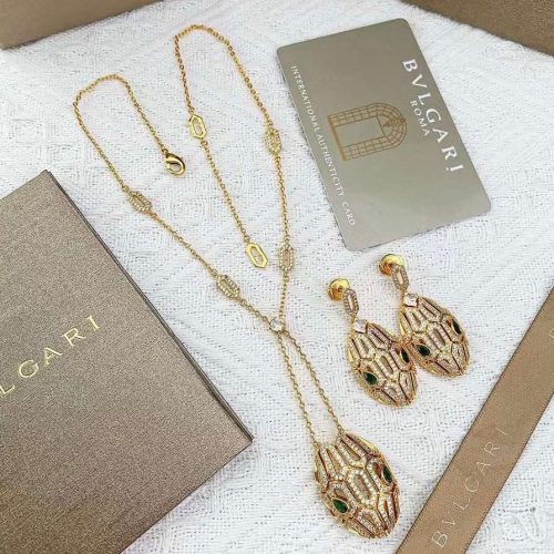 Bvlgari Serpenti Snake Head Necklace Set