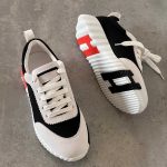 Hermes Bouncing Sneaker Suede White Toe Cap In Black