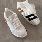 Hermes Bouncing Sneaker Suede Toe Cap In White