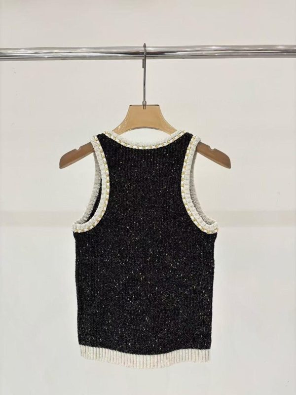 Chanel Classic CC Logo Black Knit Tank Top