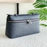 Loro Piana Pouch L19 Black Ostrich