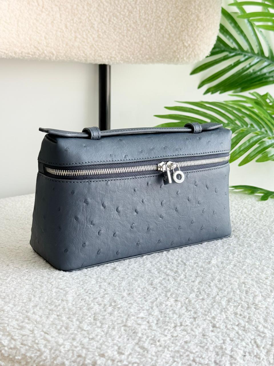 Loro Piana Pouch L19 Black Ostrich Loro Piana Pouch L19 Black Ostrich