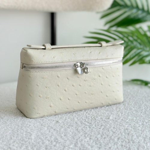 Loro Piana Pouch L19 Whisper White Ostrich